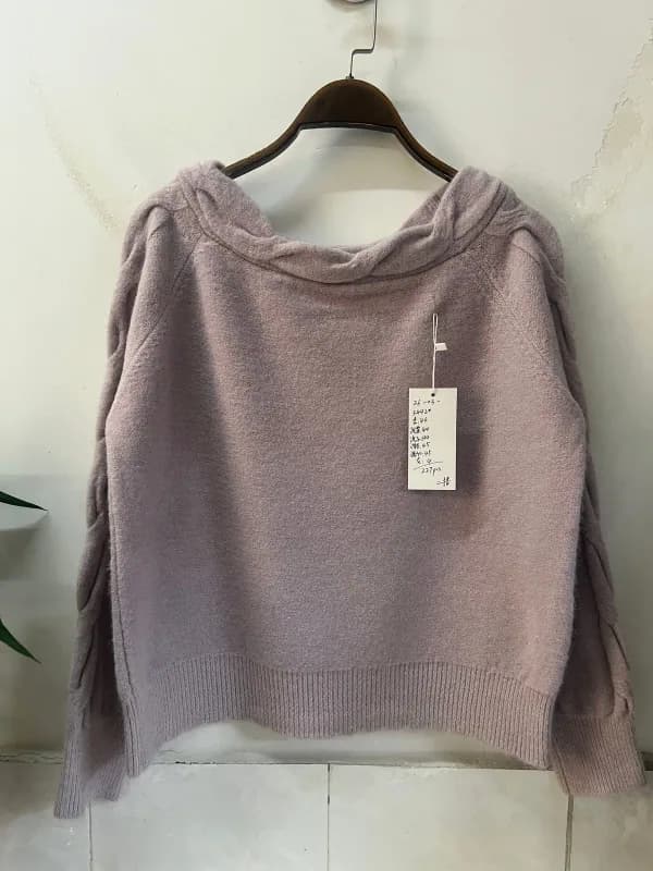 Taro Purple Drop-Shoulder Loose-Fit Pullover Knit Sweater